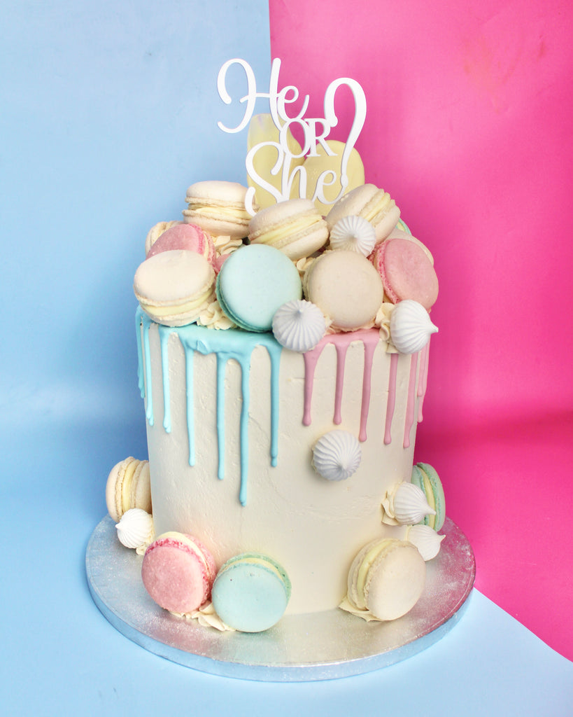 Pink & Blue Drip Cake