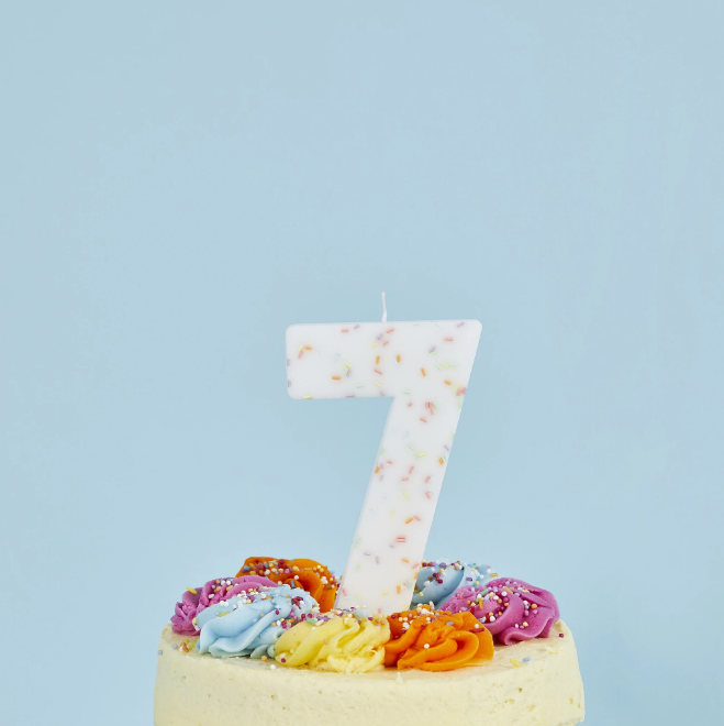 Giant Sprinkle Candle - Numbers 0-9