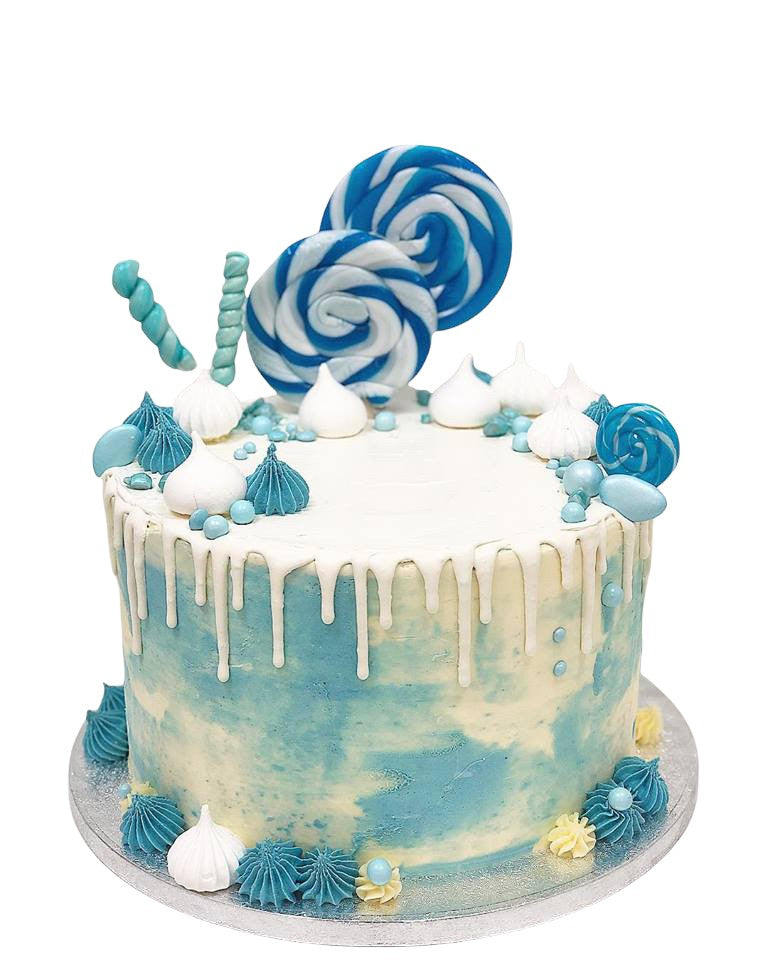 Blue Sweetie Drip Cake