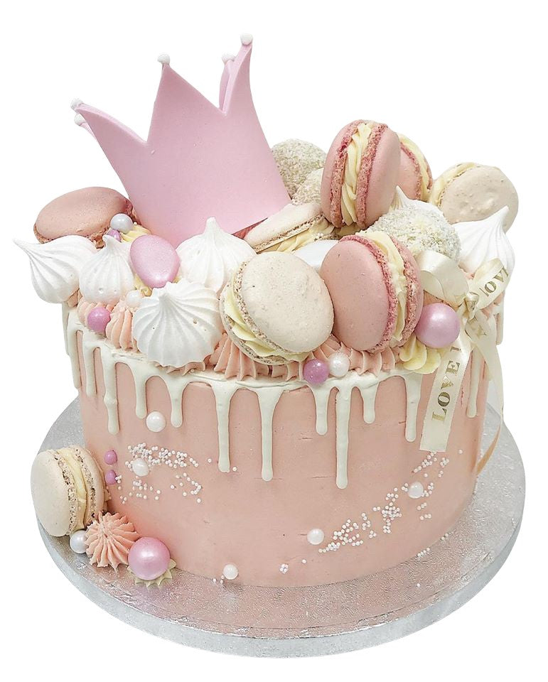 Pink Crown Drip Cake